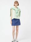 Cap Sleeve T-Shirt in Green & White Stripes from Compañia Fantastica