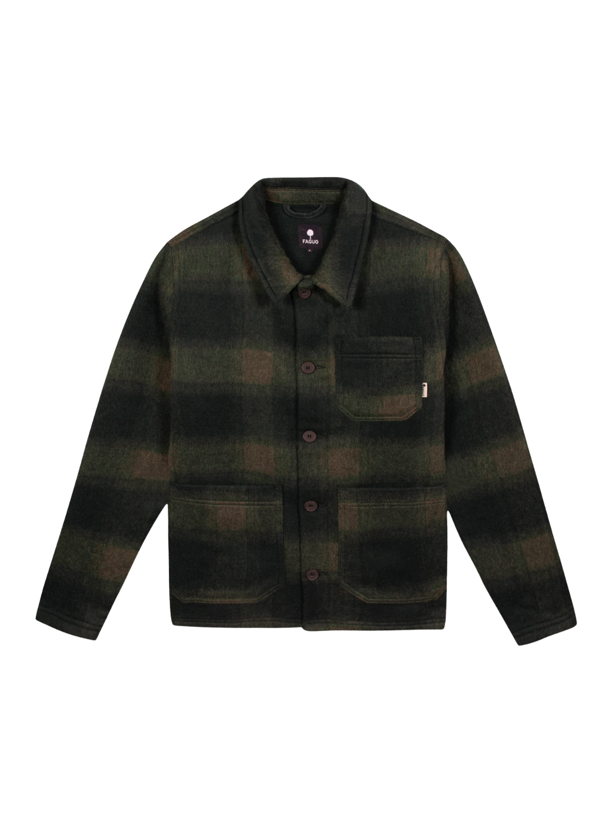 Lorge Woven Jacket in Green Check from Faguo