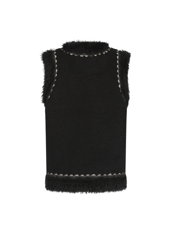 Dannika Gilet in Black Faux Fur from Nooki