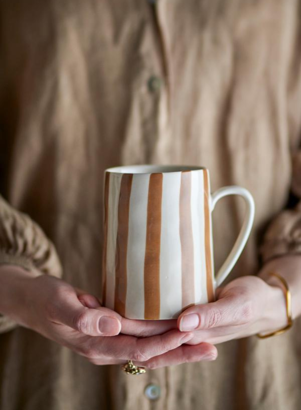 Bloomingville Striped Brown Begonia Mug