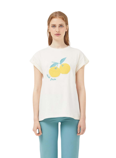 T-Shirt with Lemons in White from Compañia Fantastica