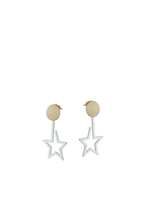 Ivy Two Tone Star Earrings in Gold from Big Metal