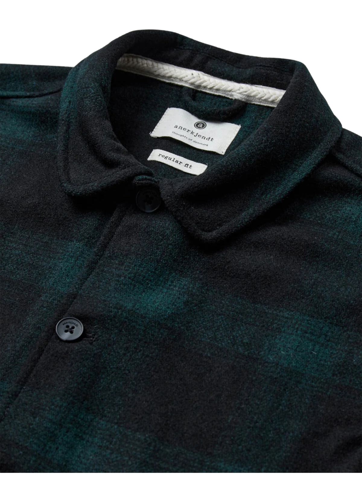 Oscar Woolen Overshirt in Forest Night from Anerkjendt