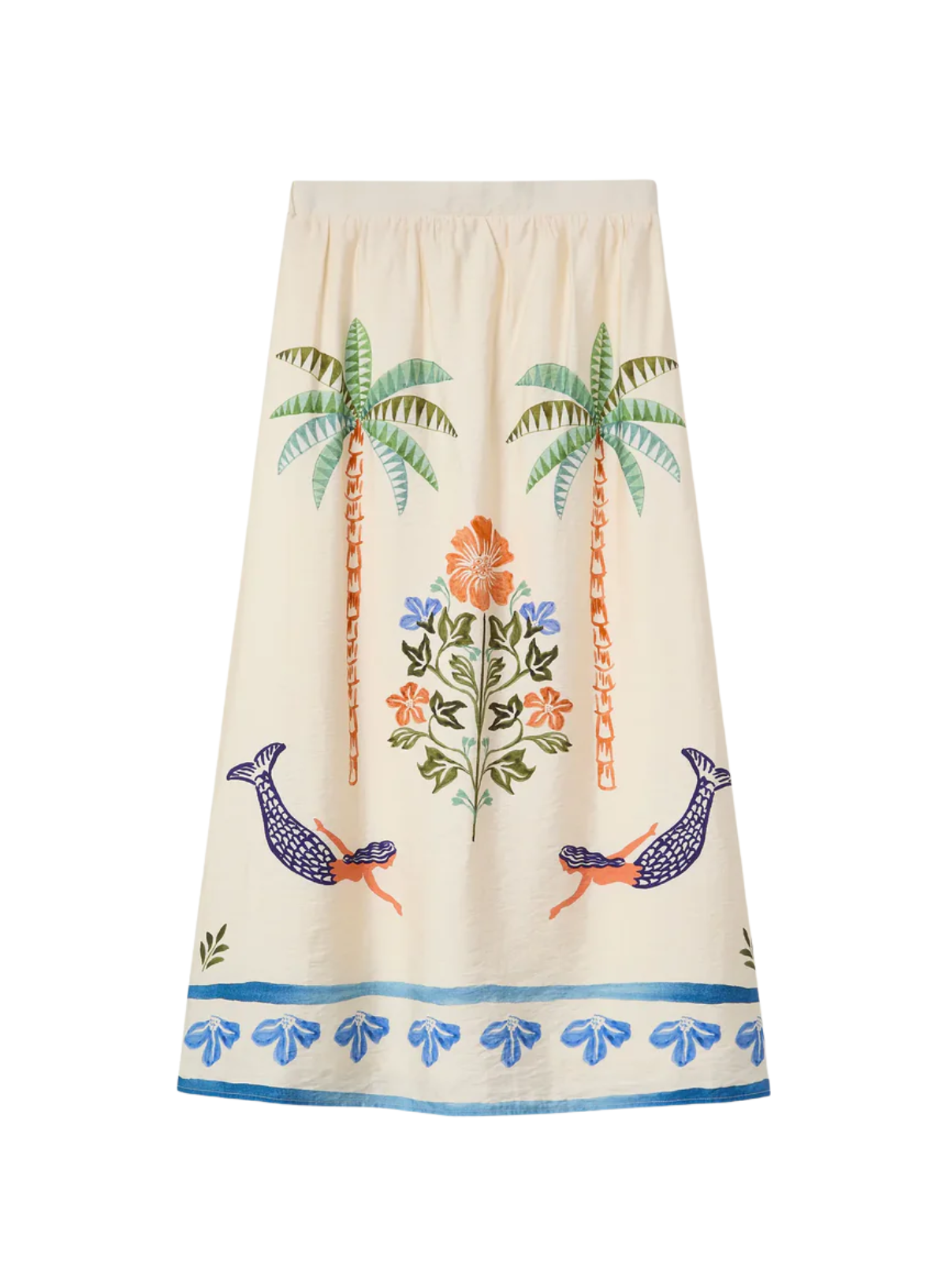 Compañia Fantastica Long Skirt in Palm & Mermaid