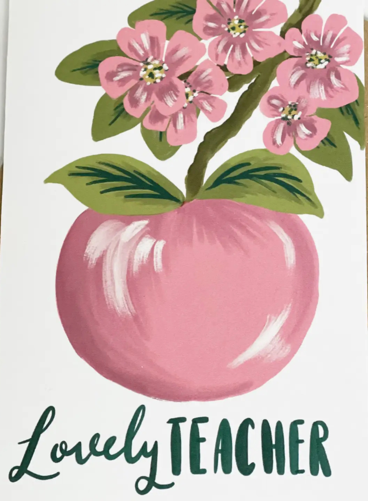 Lovely Teacher - Apple Blossom Card from Lomond Paper Co