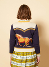 Vera Jacquard Cardigan in Navy Horse from Palava