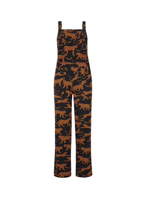 Beau Dungarees in Black/Tan Large Leopards from Sugarhill
