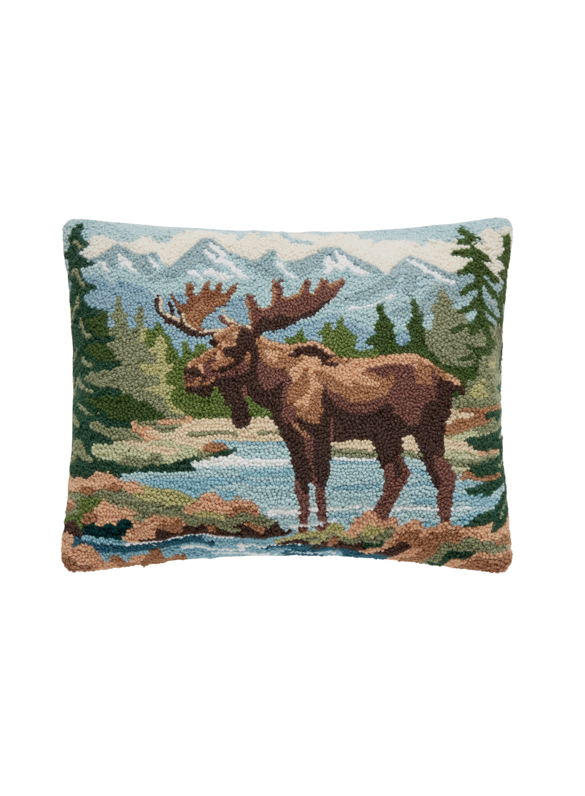 Peking Handicraft Forest Moose Hook Pillow