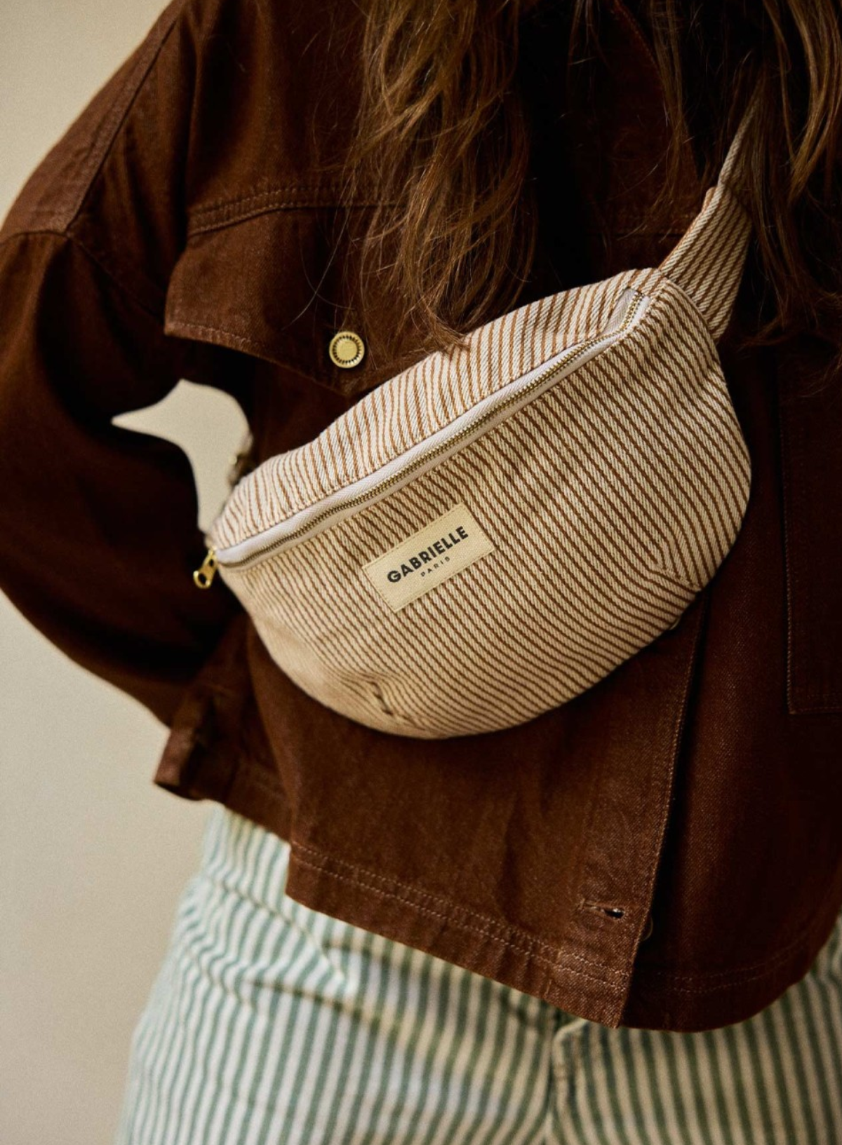 Gabrielle Paris Waist Bag in Clay Stripes