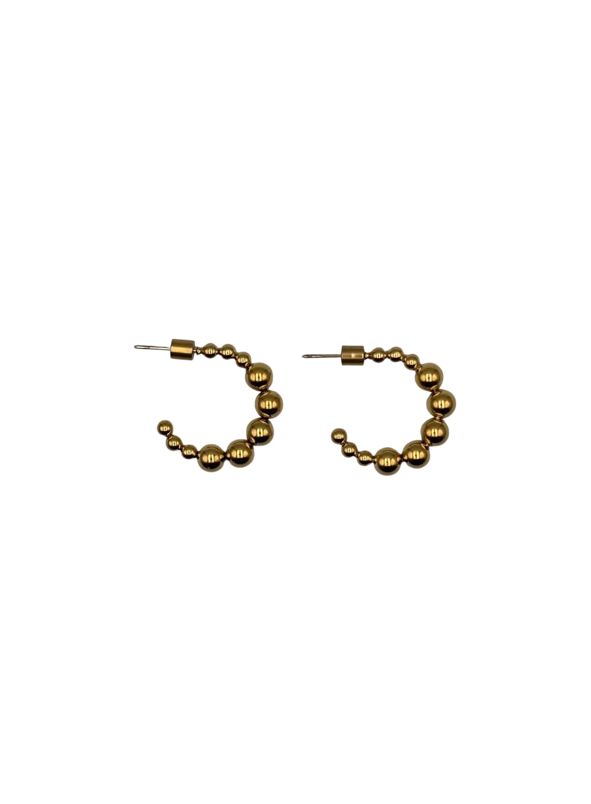 Sixton Gold Bobble Hoop Earrings