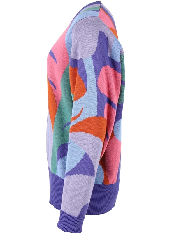 Danefox Cotton Jaquard Sweater in Cold Purple from Danefae