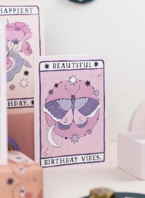 Moth Birthday Vibes Card from Sister Paper Co.