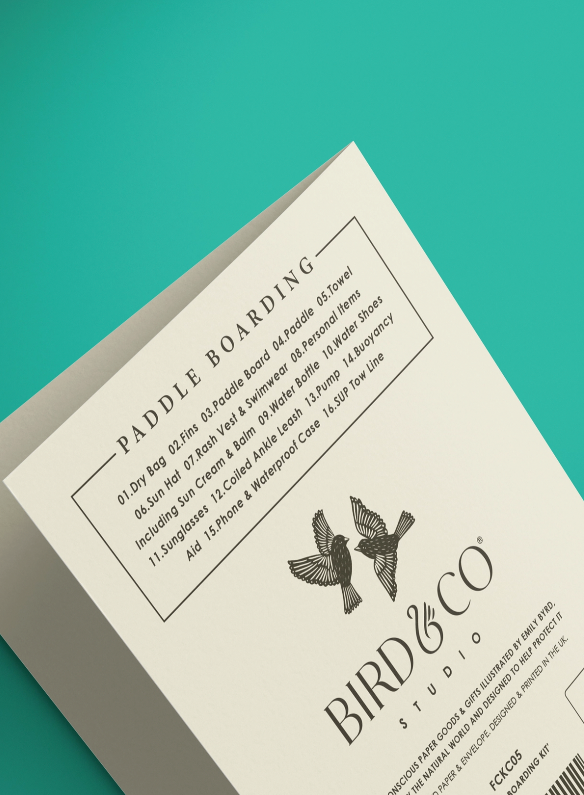 Bird & Co Paddle Boarding Kit  Birthday Card