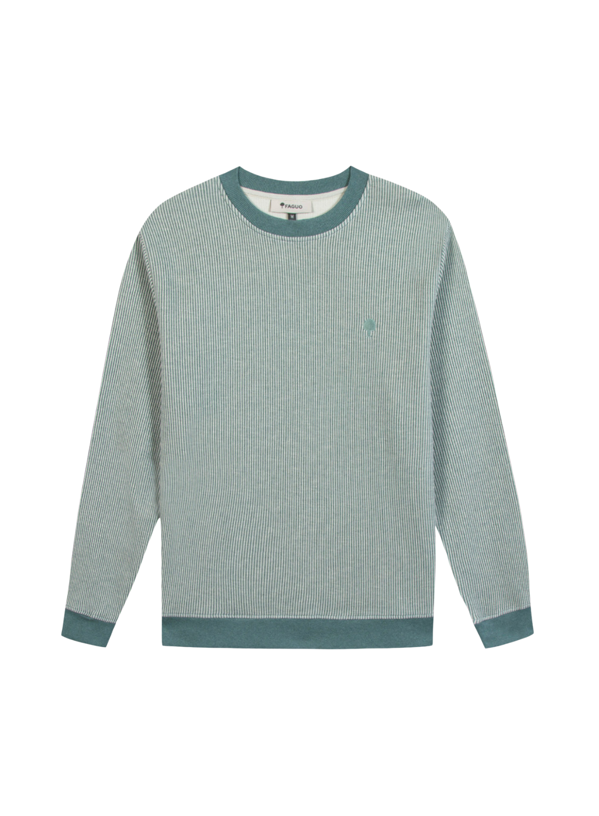 Faguo Bussy Crew Neck Sweatshirt in Ecru & Light Green