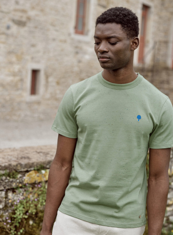 Lugny Knit T-Shirt in Kaki from Faguo