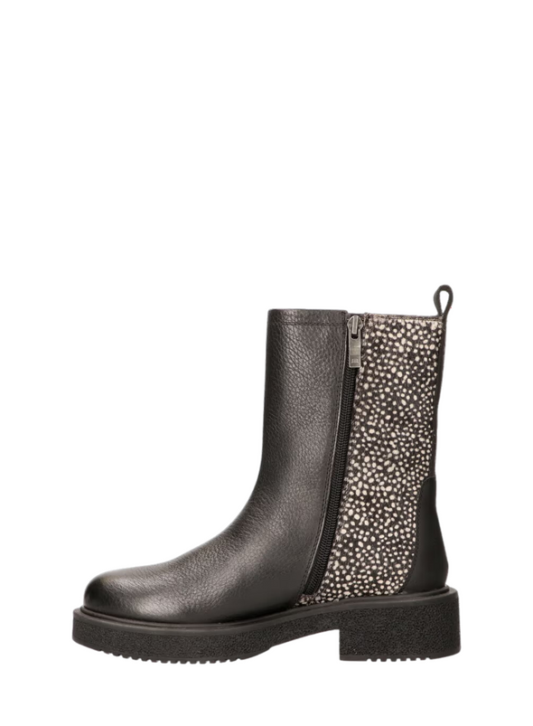 Sarah Leather Boots in Black/Pixel from Maruti