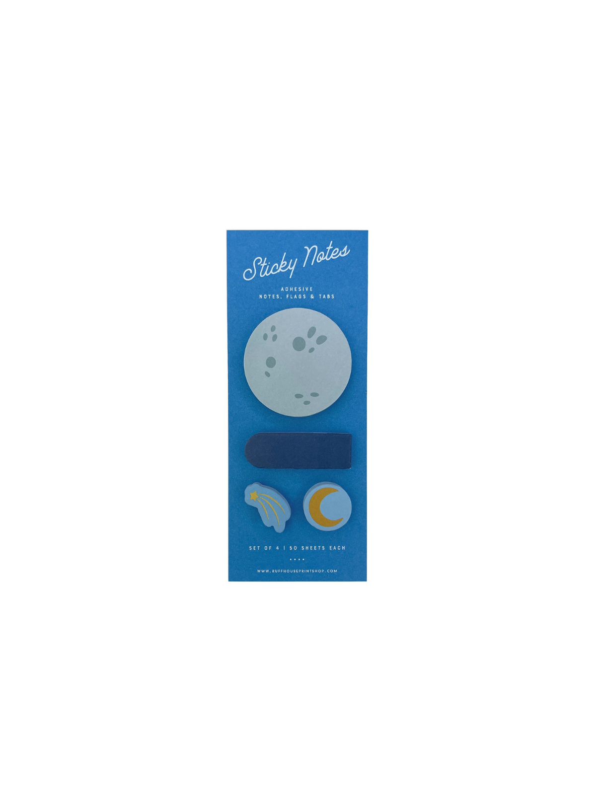Ruff House Print Shop Moon Sticky Note Set - Page Flags and Tabs