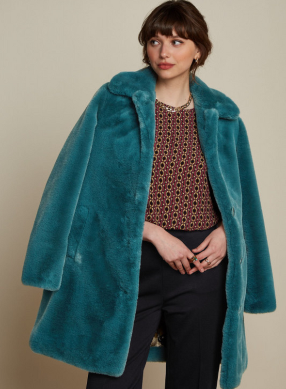 Anais Coat Long Philly in Sea Blue from King Louie