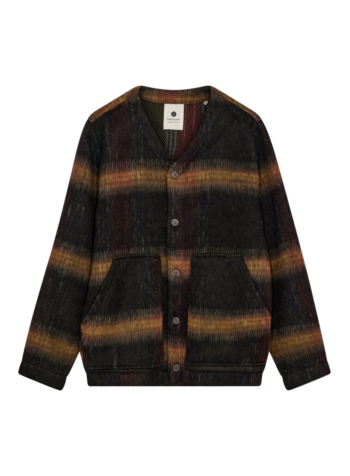 Dan Heavy Twill Check Overshirt in Forest Night from Anerkjendt