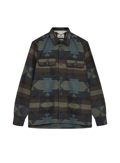 Oscar Big Size Inka Overshirt in Forest Night from Anerkjendt