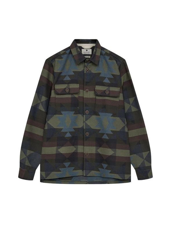 Oscar Big Size Inka Overshirt in Forest Night from Anerkjendt