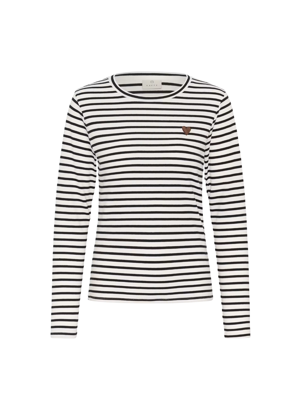 Kaffe Liddy Boat Neck T-Shirt in Chalk/Carafe Stripe