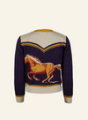 Vera Jacquard Cardigan in Navy Horse from Palava
