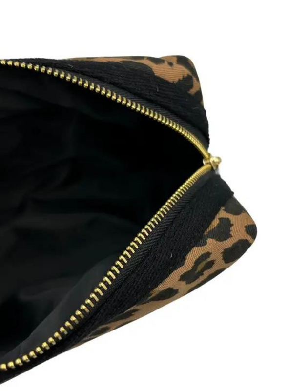 Leopard Print Make-Up Bag & Gold Bee Pin Small from Sixton
