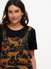 Beau Dungarees in Black/Tan Large Leopards from Sugarhill