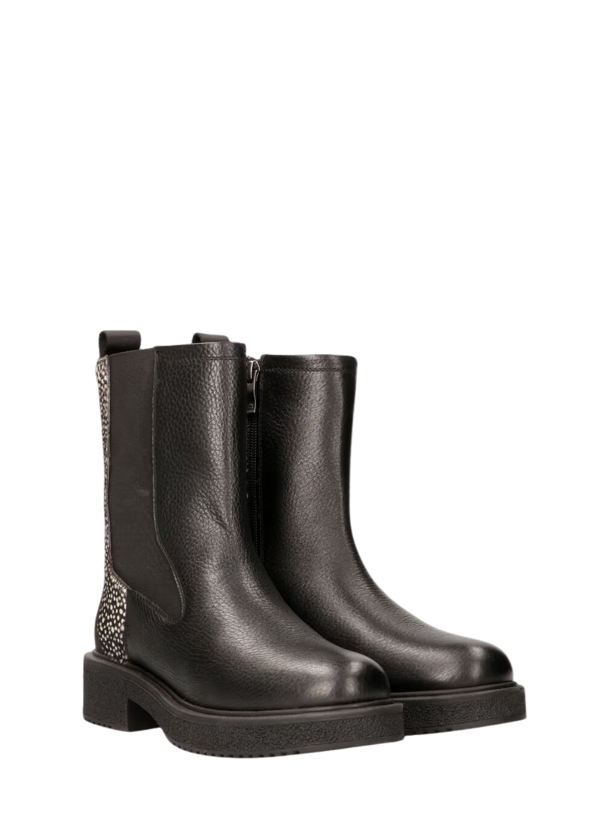 Sarah Leather Boots in Black/Pixel from Maruti