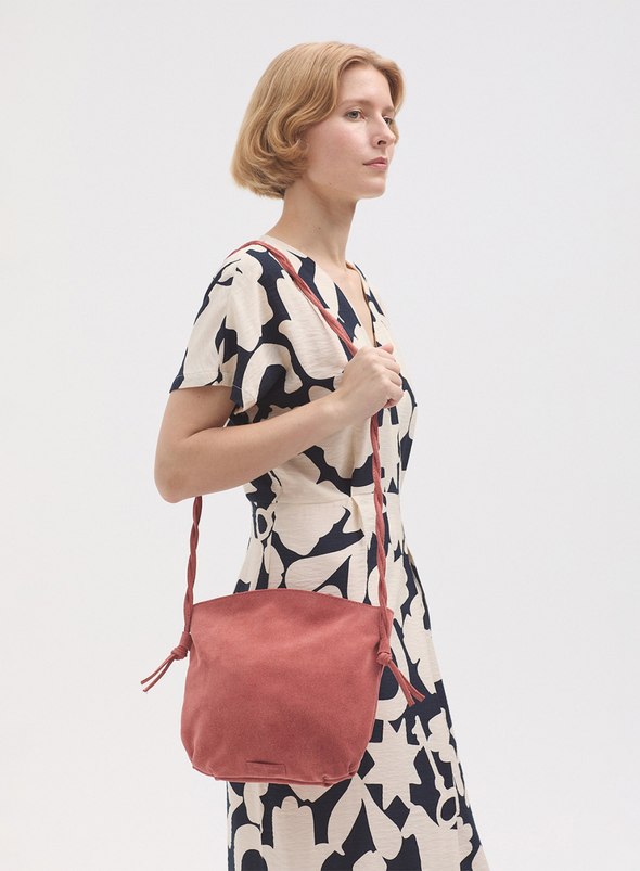 Braided Handle Crossbody Bag in Salmon Pink from Nice Things