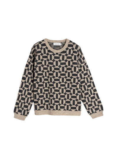Jersey Patterned Knit in Black/Beige from Indi & Cold