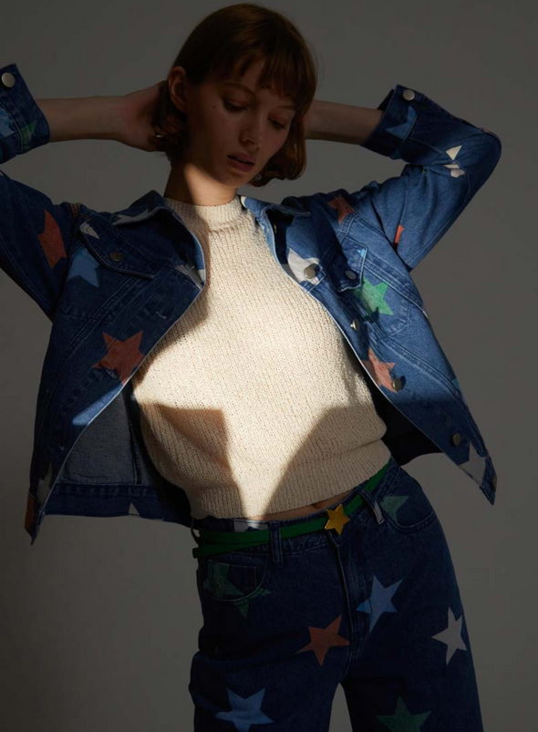 Denim Jacket with Coloured Stars from Compañia Fantastica