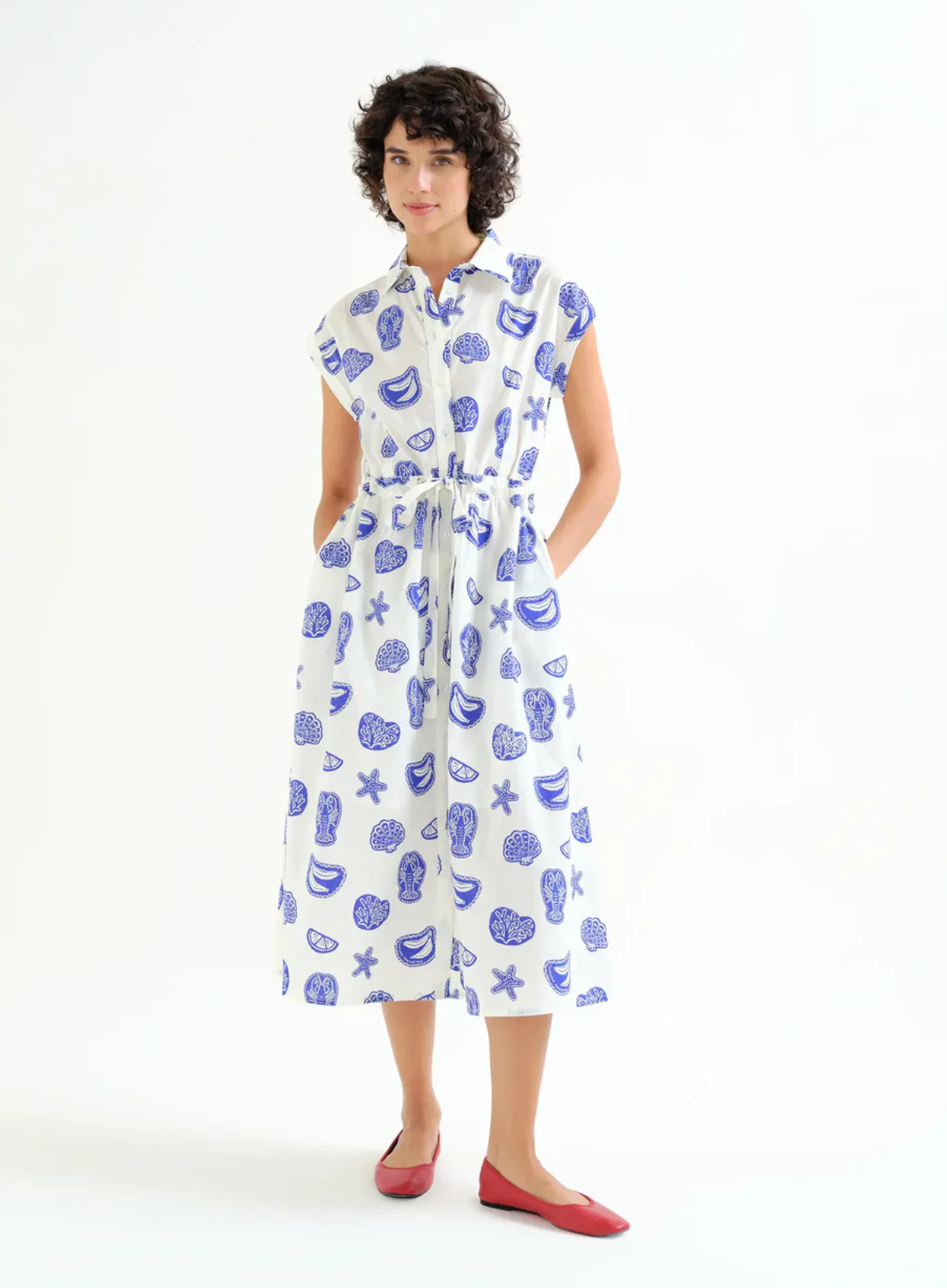 Compañia Fantastica Midi Dress in Lobster