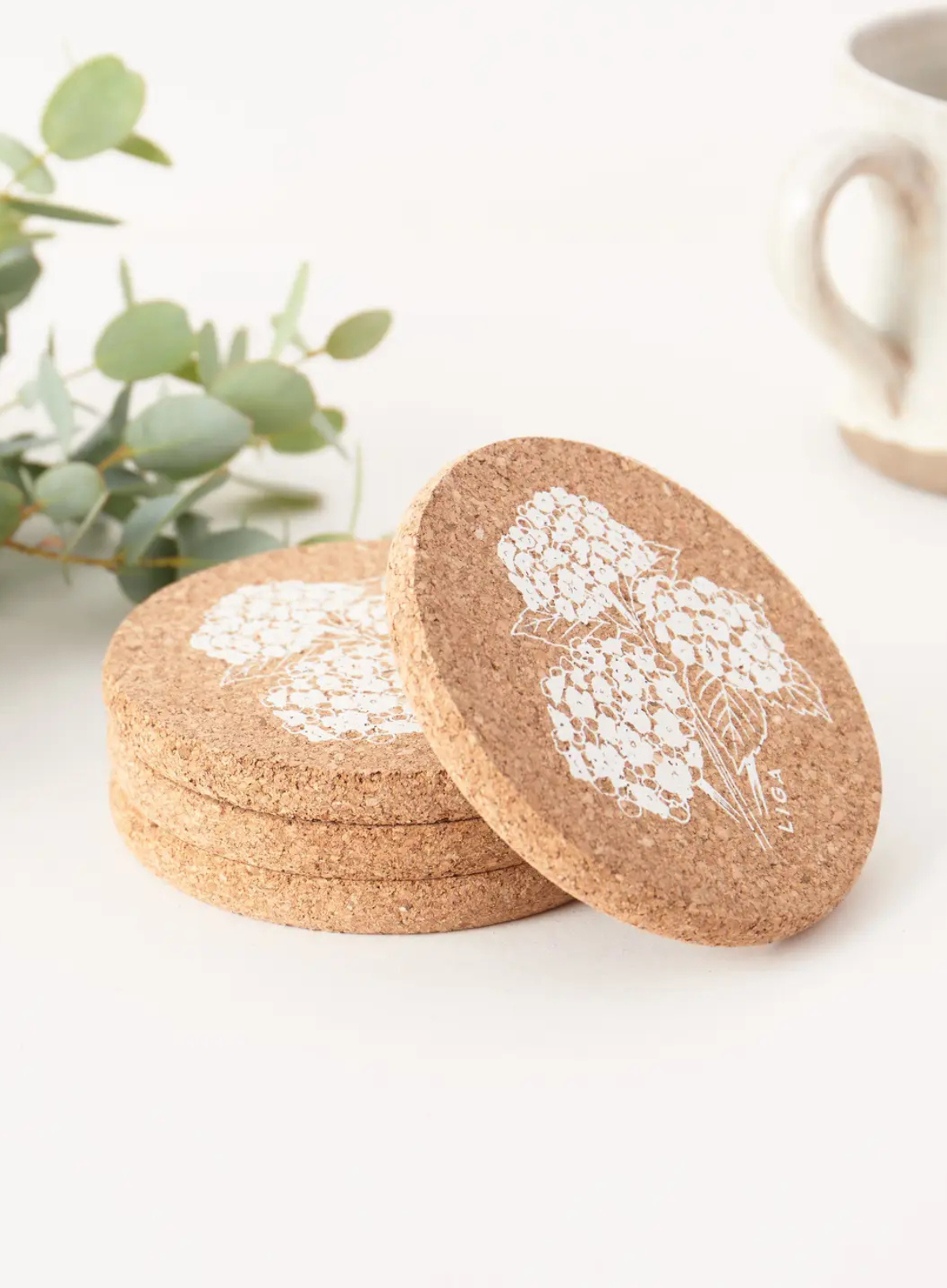 Liga Cork Coaster in Hydrangea