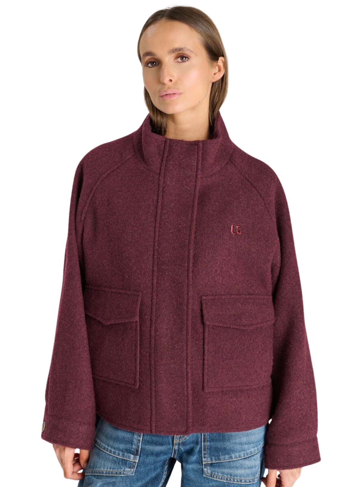 Le Temps des Cerises Zoe Jacket in Burgundy