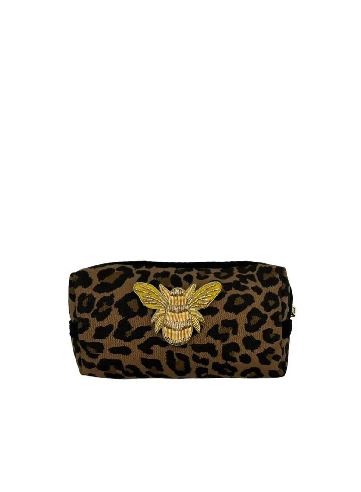Leopard Print Make-Up Bag & Gold Bee Pin Small from Sixton