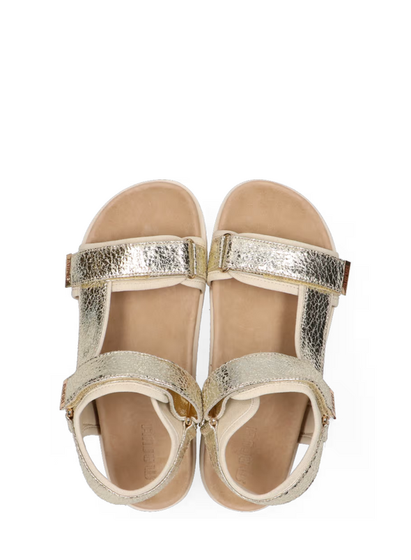 Beau Leather Sandals in Gold from Maruti