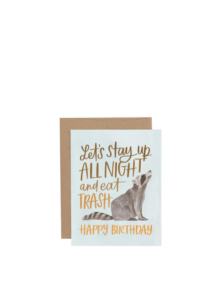 Birthday Raccoon Greeting Card from 1Canoe2