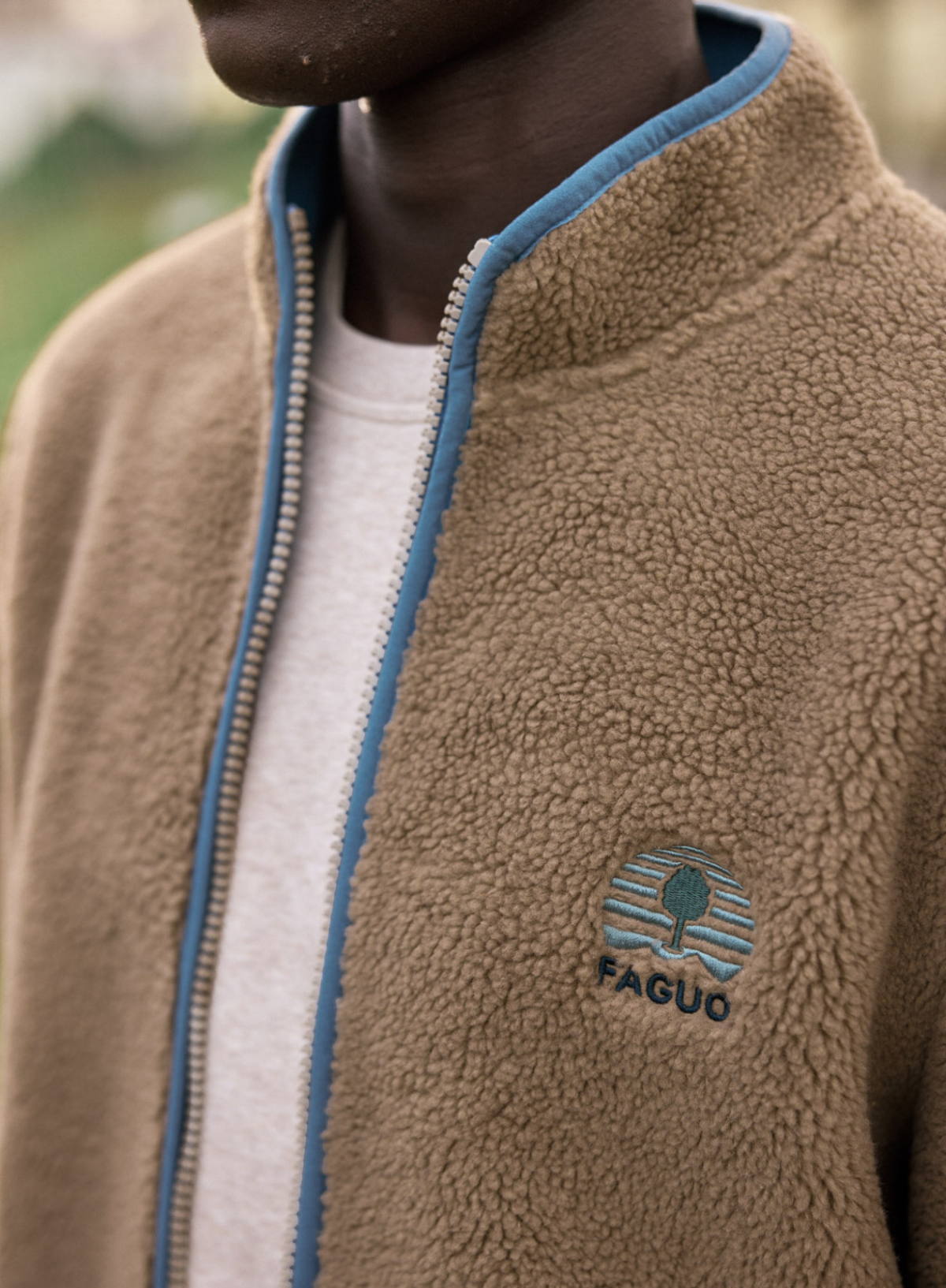 Senonche Polar Zip Up Fleece in Beige from Faguo