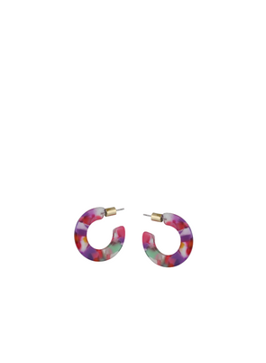 Erica flat Resin Hoop in Pink & Purple from Big Metal