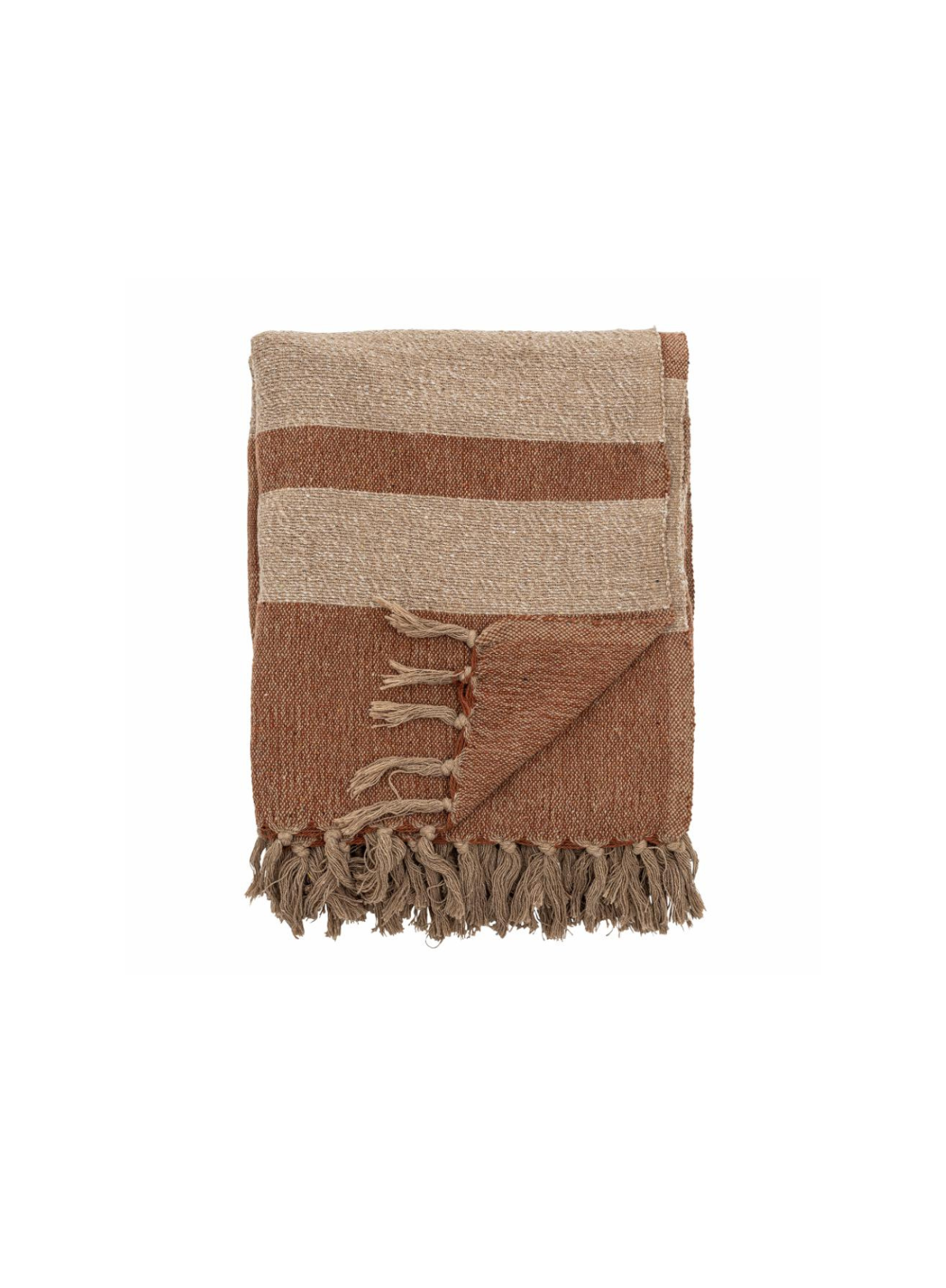 Brown Temi Recycled Cotton Throw from Bloomingville