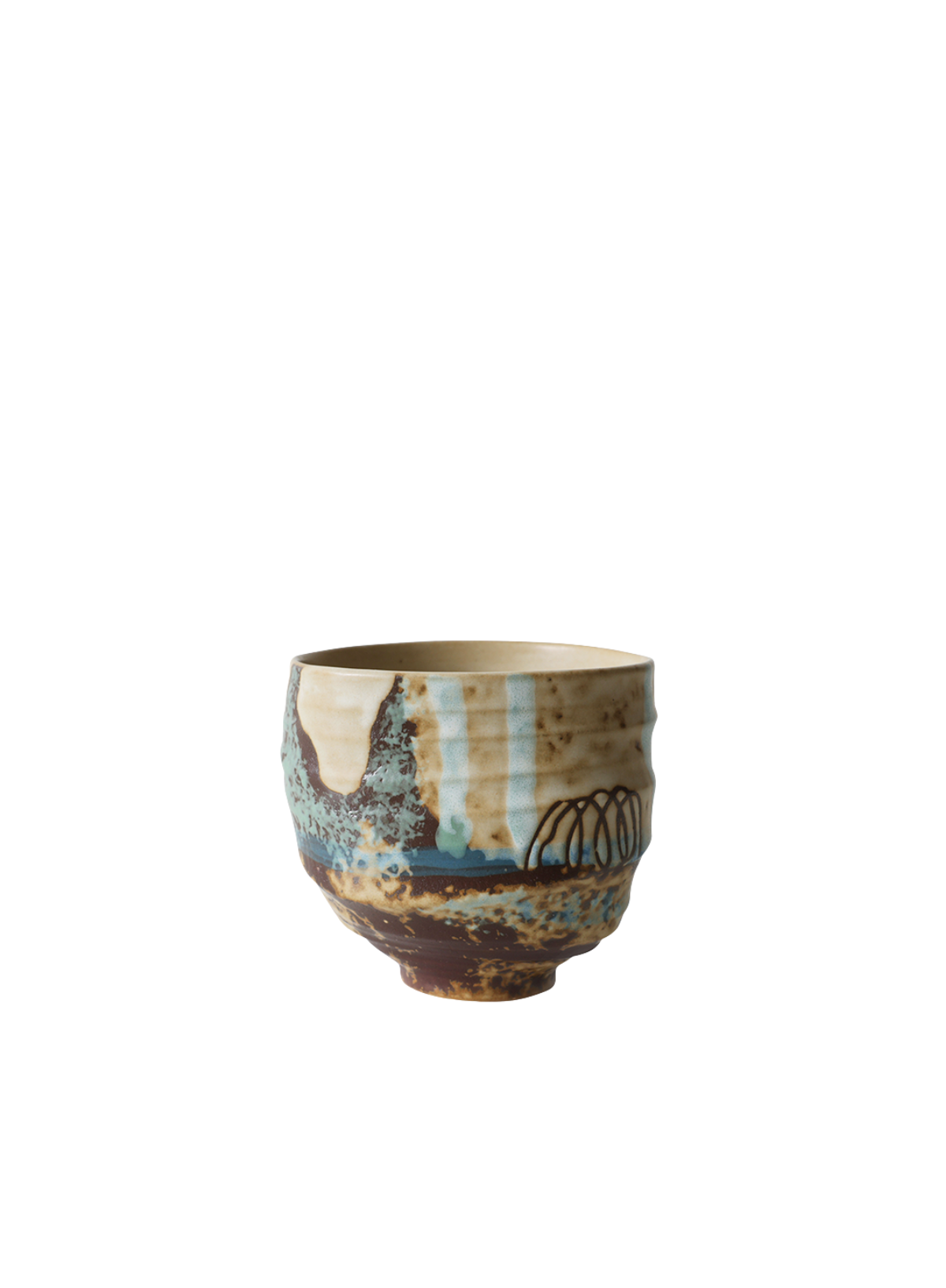 HK Living Artist Ceramics Coffee Cup in Scratched