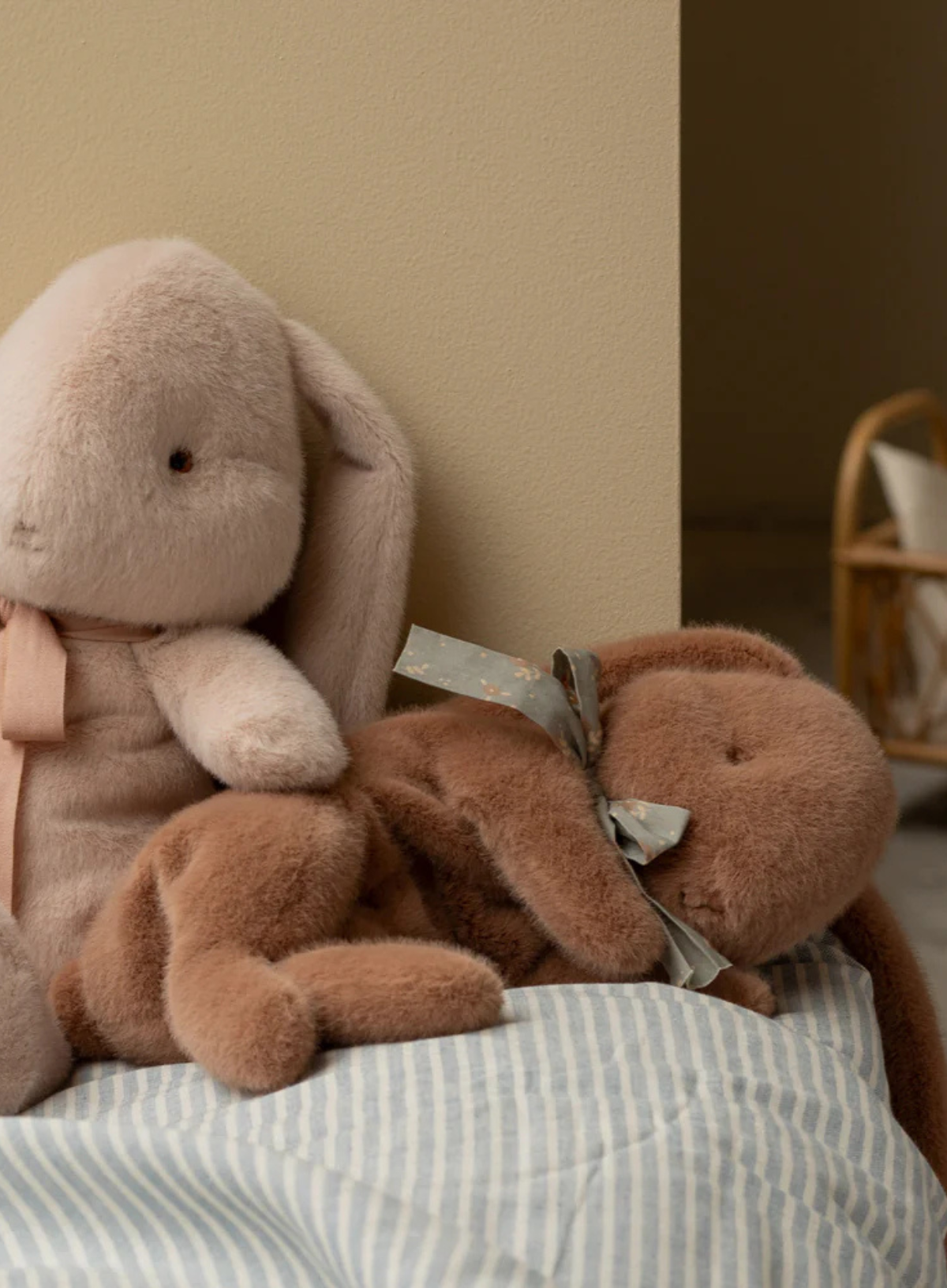 Sleeping Bunny Plush, Small in Soft Brown from Maileg