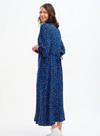 Fatimah V-Neck Maxi Dress in Blue Star Lightning Animal from Sugarhill