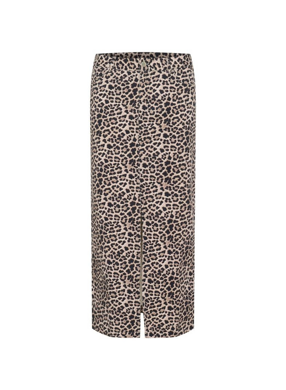Leonora HW Denim Skirt in Classic Leopard from Kaffe