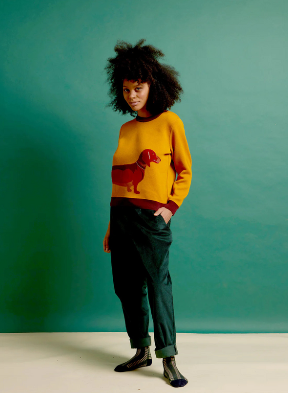 Esther Knit in Mustard Sausage Dog from Palava