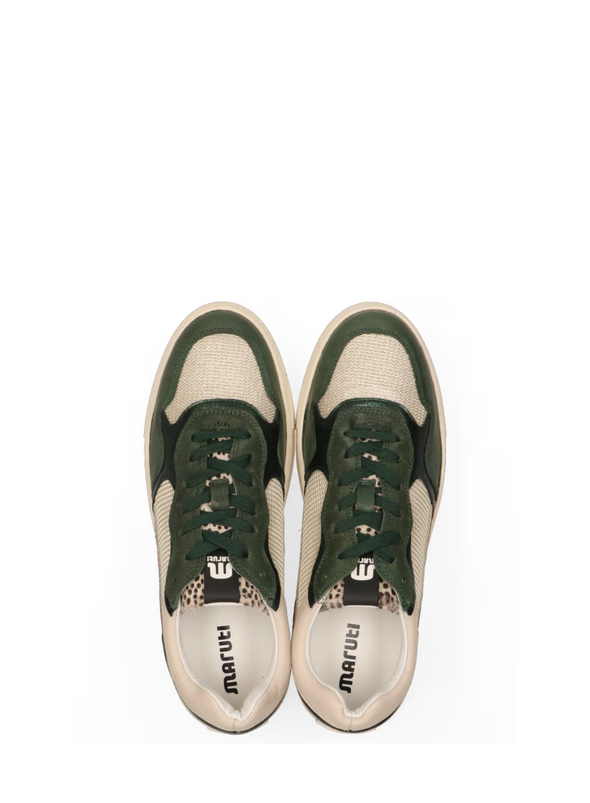 Tavi Leather Trainers in Peacock Gold from Maruti