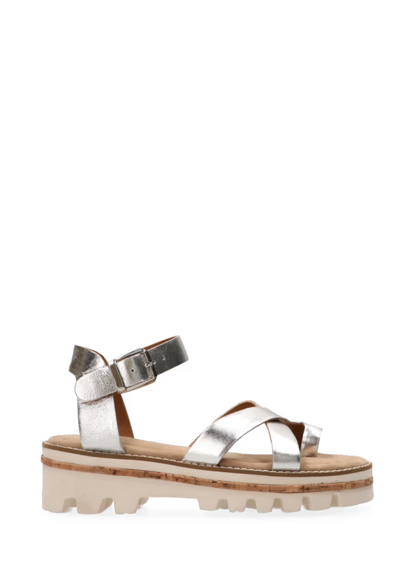 Kiki Leather Sandals in Silver from Maruti