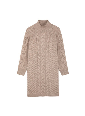Chona Knit Jumper Dress in Taupe from Suncoo